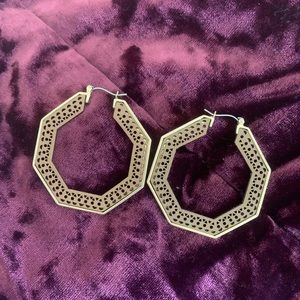 geometric gold hoop earrings